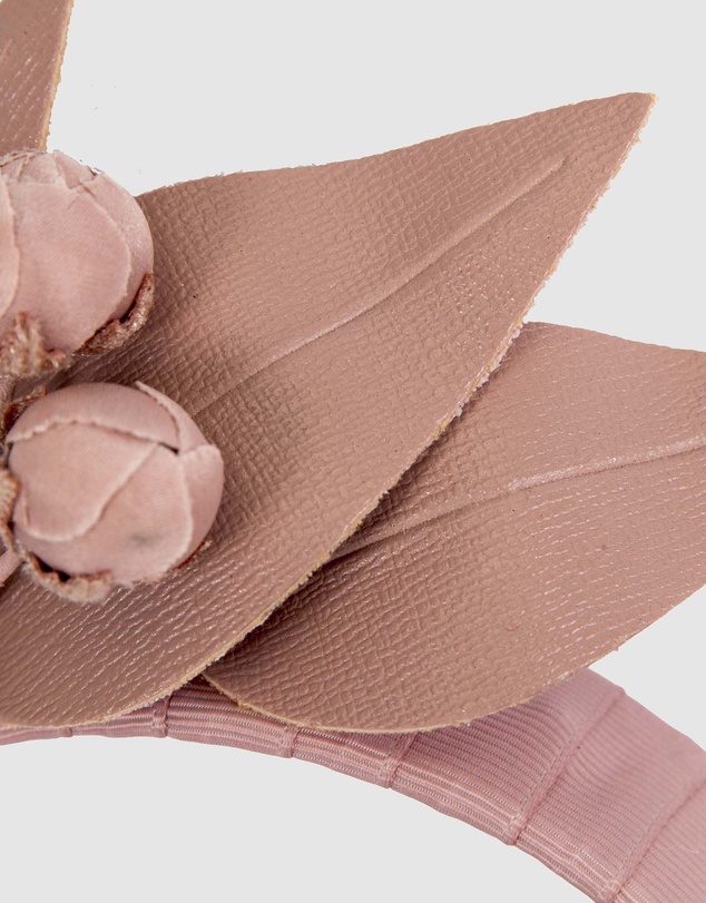 Max Alexander - Taupe Leather Flowers Headband