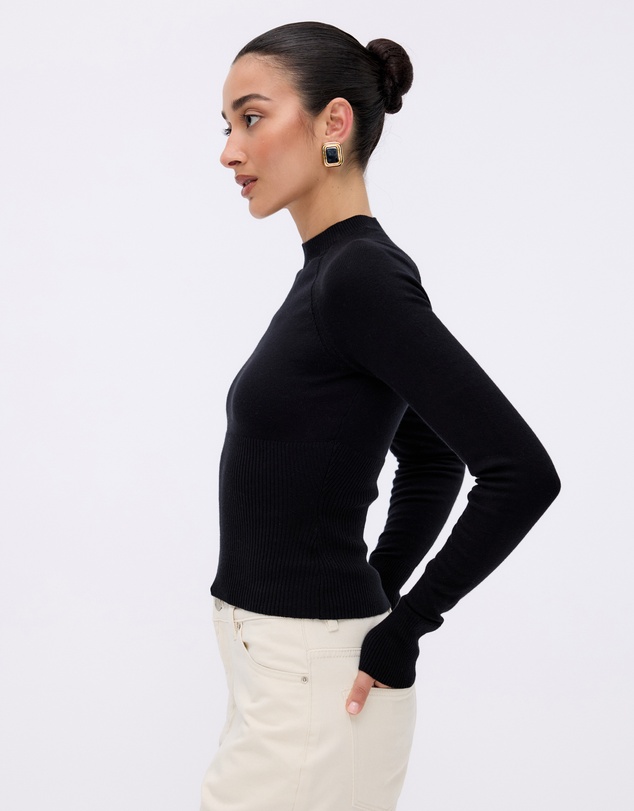 Minima Esenciales - Reese Cotton Cashmere Rib Knit Top