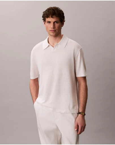 Calvin Klein - Linen Blend Polo Sweater