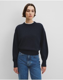 Country Road - Organically Grown Cotton Blend Crop Crew Neck Knit