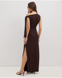 Dazie - Dance Fever Tie Shoulder Jersey Maxi Dress
