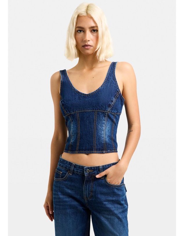 Neon Hart - Greta Panel Denim Top
