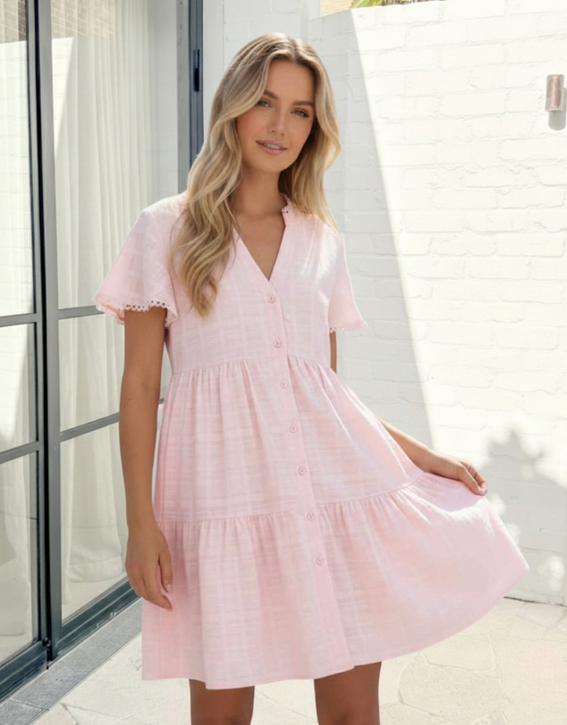 Esther & Co - Galinda Dress - Soft Pink