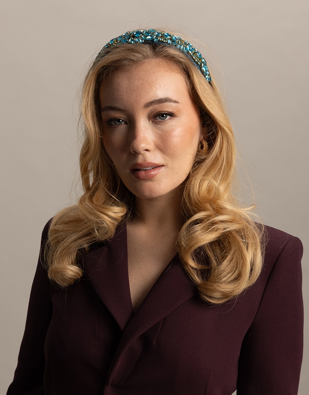 Morgan & Taylor - Elodie Headband in Teal Blue