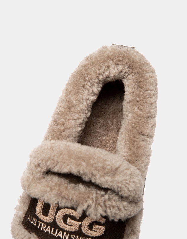 EVERAU - Australian Shepherd Ugg Rilee Platform Loafer Cow Suede Upper House Shoes