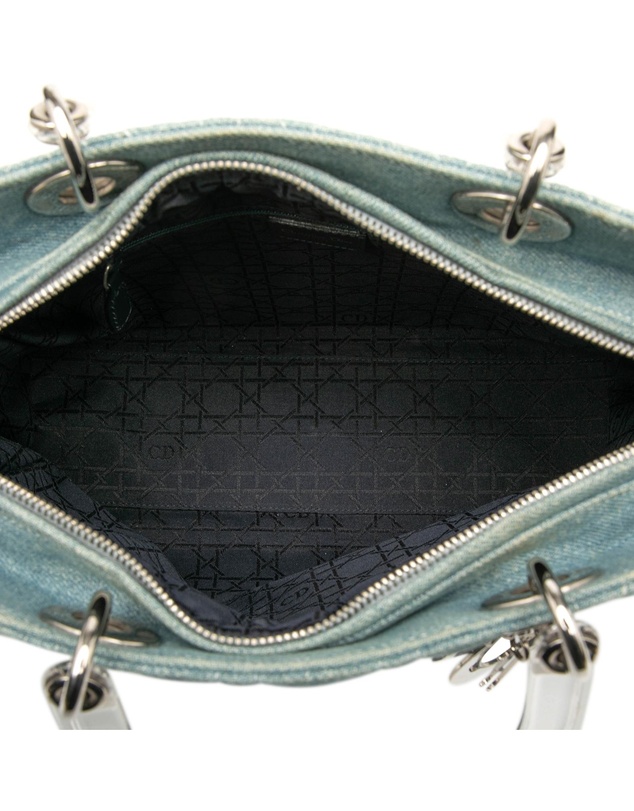 Pre-Loved by Azura Reborn - Pre-Loved Large Denim Cannage Acrylic Handles Lady Dior