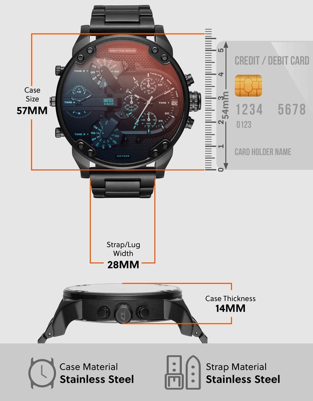 Diesel - The Daddies Series Black Chronograph Watch