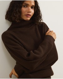 Atmos&Here - Alice Rib Knit Funnel Neck Jumper