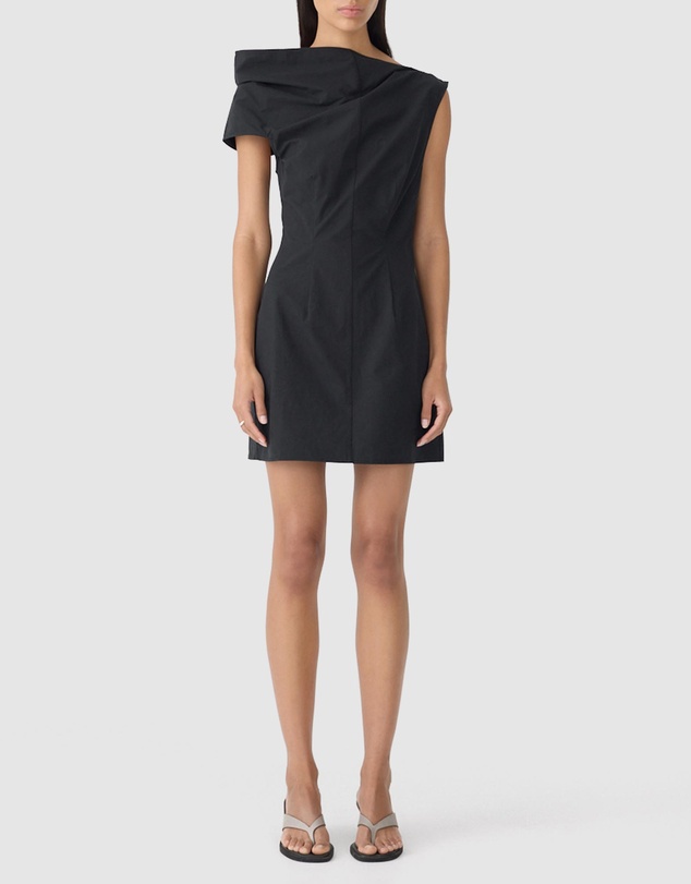 Bassike - Crushed Cotton Shoulder Dress