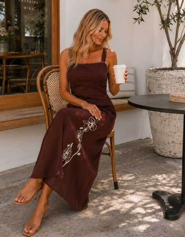 Esther & Co - Syvella Dress - Brown Floral