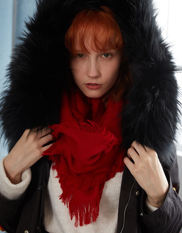 Ozwear Connection Uggs - Ugg Fringed Check Wool Scarf Tomato