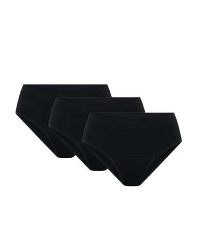 Modibodi - Soft Stretch Seamless Period Underwear Bikini Brief Moderate Absorbency 3 Pack