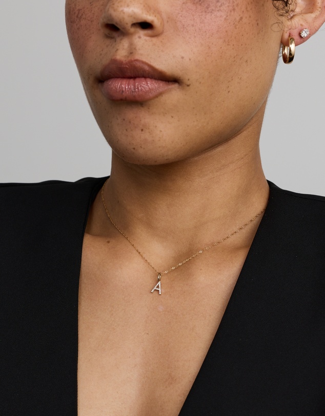 Michael Hill - Diamond Letter A Initial Pendant in 10kt Yellow Gold