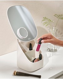 Joseph Joseph - Viva Pedestal Mirror with Cosmetic Organiser (Shell)