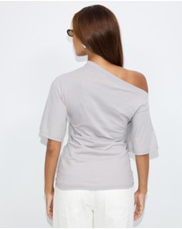 Dazie - Hazel Ruched Jersey Short Sleeve Top