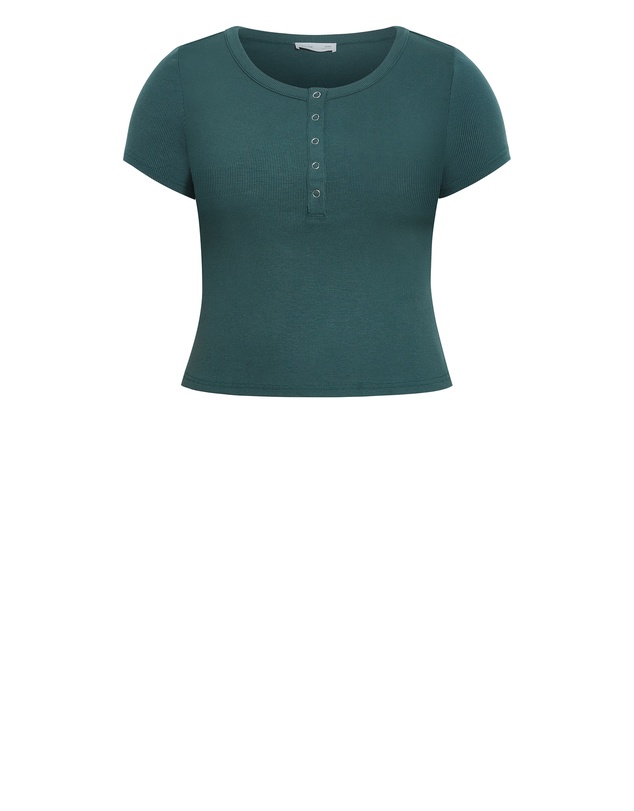 City Chic - Kara Henley Rib Tee