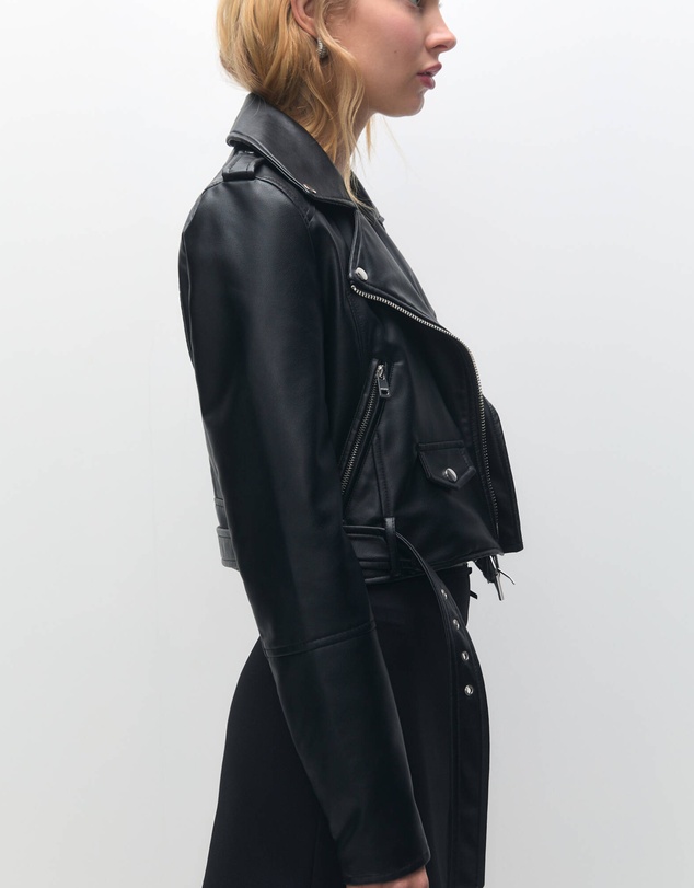 Pull&Bear - Faux Leather Biker Jacket