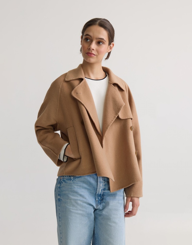 Oxford - Daisy Wool Crop Trench Jacket