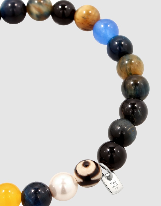 Kuzzoi - ICONIC EXCLUSIVE - Mixed Gemstone Bead Bracelet with Smiling Face