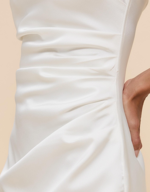 CHANCERY - Nara Strapless Satin And Lace Mini Dress