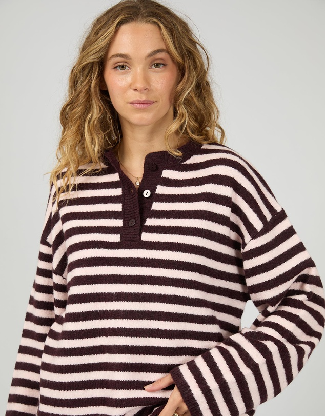 All About Eve - Flossie Stripe Knit Wine