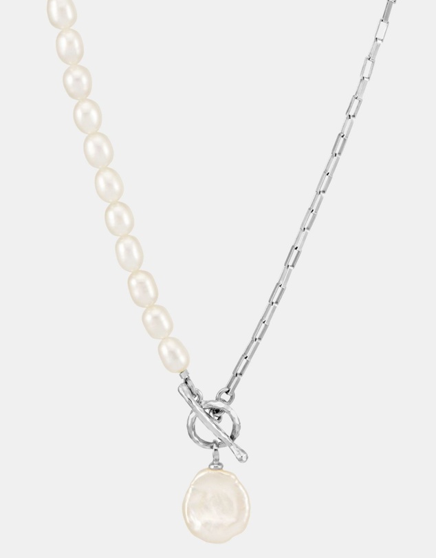 Dower & Hall - Women's Timeless Keshi Pearl Drop Chain Necklace In Sterling Silver