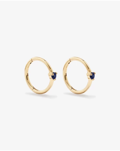 Michael Hill - Blue Sapphire Gemstone Accent Sleeper Earrings in 10kt Yellow Gold