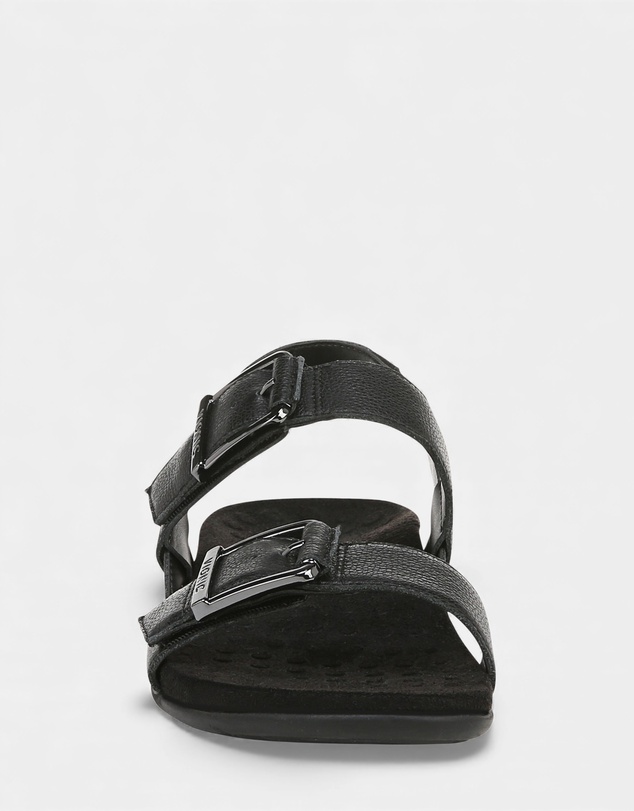 Vionic - Reese Back Strap Sandal - Black Tumbled Leather