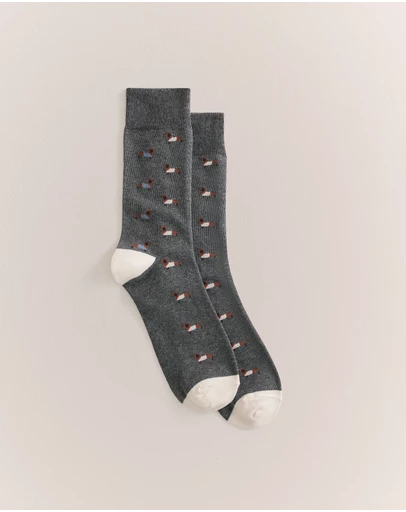 Trenery - Cosy Dog Sock in Dark Grey Melange