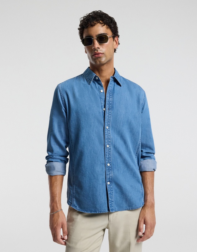 Calibre - Soft Chambray Shirt Light Blue