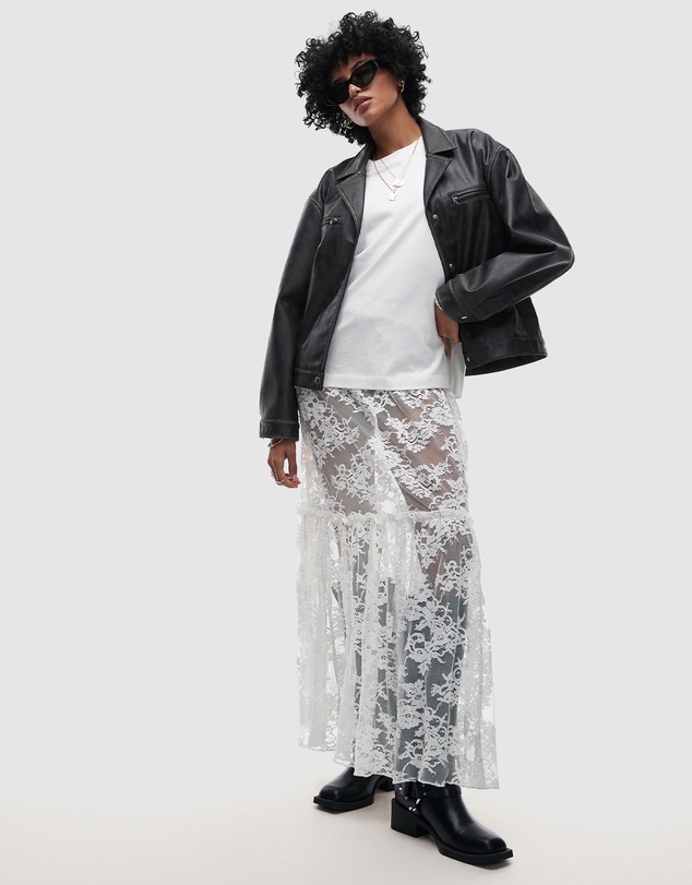 TOPSHOP - Faux Leather Cropped Button-Down Jacket