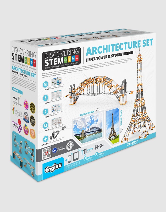 Engino - Engino - Discovering STEM - Architecture Set - Eiffel Tower and Sydney Harbour Bridge