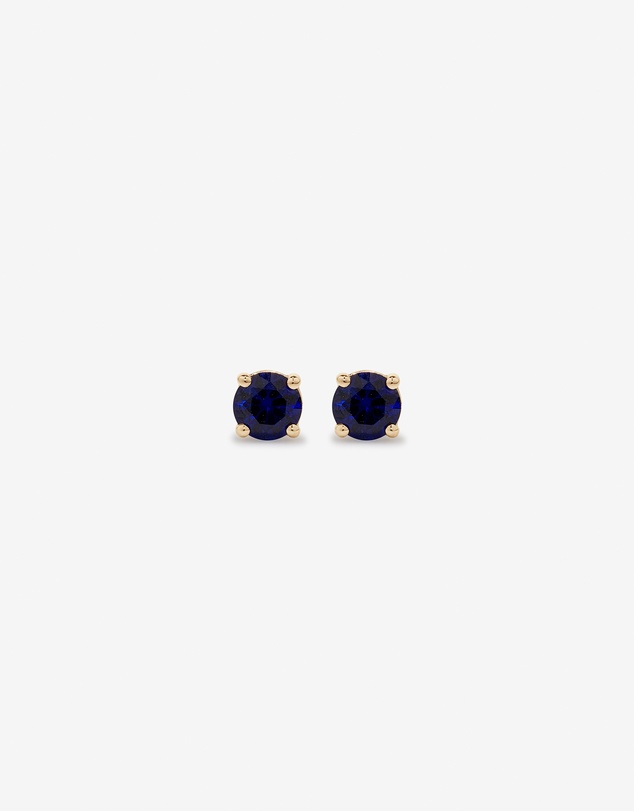 Michael Hill - Round Blue Created Sapphire Birthstone Stud Earrings in 10kt Yellow Gold