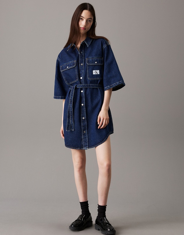 calvin klein jeans denim shirt dress Calvin Klein Jeans Women's Tied Denim Shirtdress