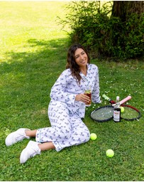 Sant And Abel - Women's Tennis Navy Long PJ Set