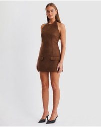 SNDYS - Amelia Suede Halter Mini Dress
