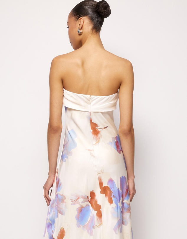 AERE - Nila Satin Bias Cut Strapless Dress