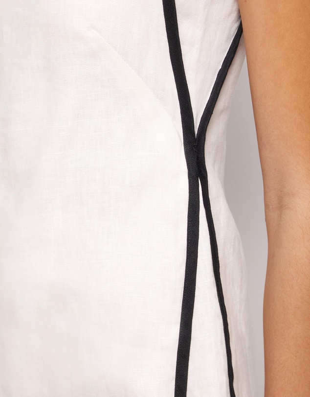 AERE - Tova Contrast Linen Mini Dress