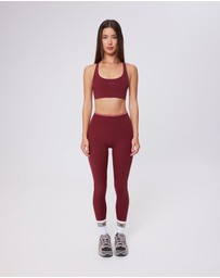 Upstate - Air Sculpt Contrast 7/8 Tight - Warm Cherry