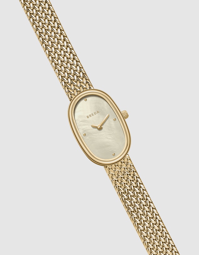 Breda - Jane Tethered Gold and Metal Mesh Watch, 18MM