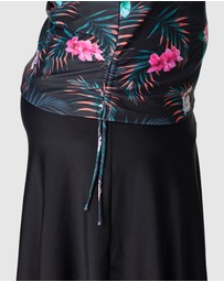 Modest Mermaid - Flowering zip 3/4 top SPF50+