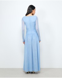 AERE - Lula Boat Neck Mesh Maxi Dress