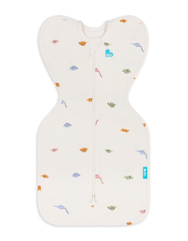 Love to Dream - Swaddle Up™ 1.0 TOG Stretch Cotton Sleepy Dinosnore Cream