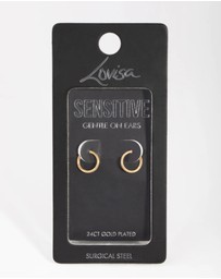 Lovisa - 24 Carat Gold Plated Surgical Steel Fine 8mm Sleeper Earrings