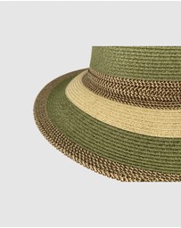 Jacaru - Jacaru 1752 Striped Wide Brim Hat