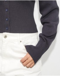 Dazie - Mira Cinched Waist Button Up Cardigan