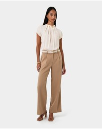 Forcast - Olivia Pleated High Neck Top