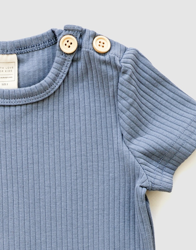 WITH LOVE FOR KIDS - BASICS Wide Ribbed Short Sleeve Top - Kids