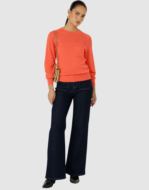 SACHA DRAKE - Long Sleeve Ripple Knit Top