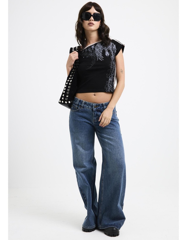 Neon Hart - Zine Off Shoulder Top